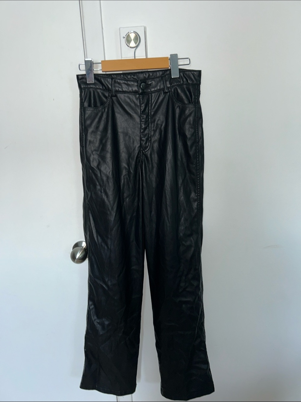 Black Faux Leather Pants